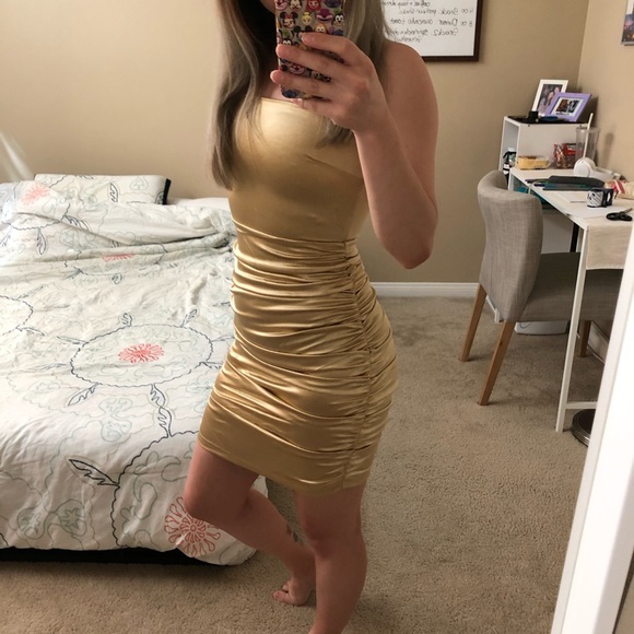 MESHKI Bernadette Strapless Ruched Side Dress - Picture 9 of 10